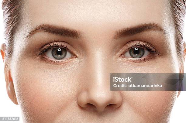 Eye Woman Eyebrow Eyes Lashes Stock Photo - Download Image Now - Nose, Closed, Beauty