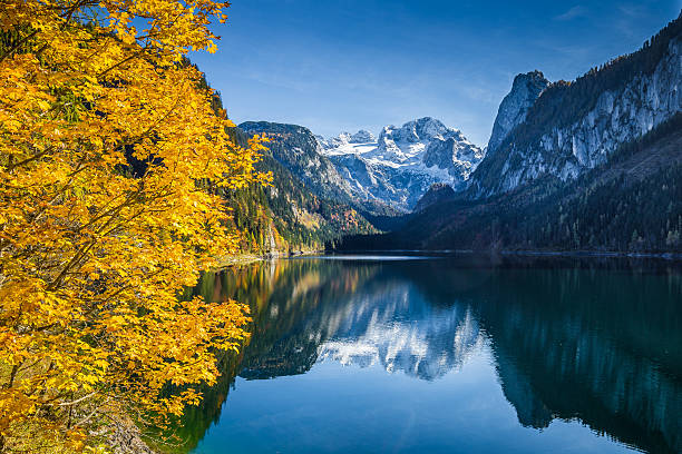 istock Autumn scenery with Dachstein mountain at Gosausee, Salzkammergu 514785908