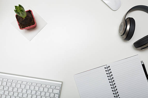 istock White desk in the office 514788942