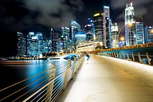 istock Night view of Singapore buisiness district 514791890