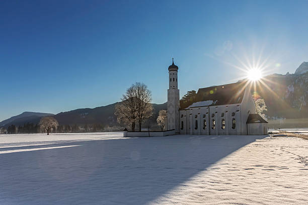 igreja de são coloman, bavária, alemanha - st colomans church - fotografias e filmes do acervo