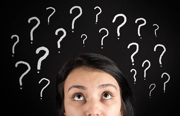 istock Confused woman and question marks 514792922