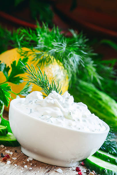 istock Greek yogurt sauce, cucumber and herbs 514796988