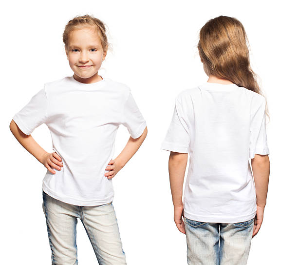 Child in white t-shirt Child in white t-shirt. Girl isolated on white pics of girls buttocks stock pictures, royalty-free photos & images