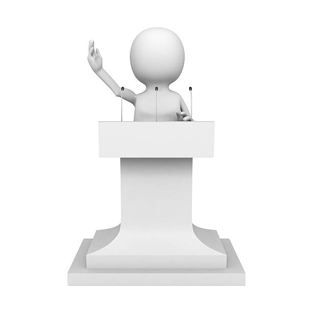 istock white 3d man talking behind the speak stage 514798135