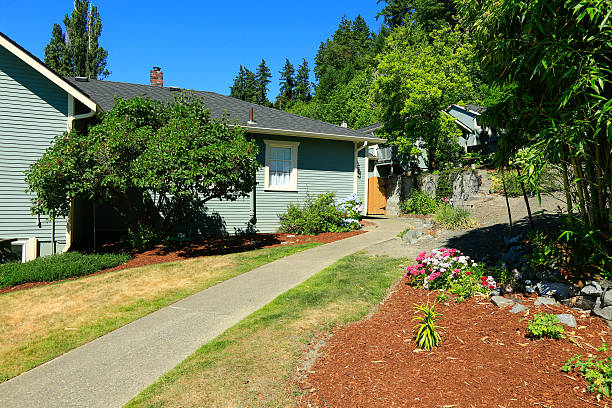istock Countryside house exterior with walkway 514798671