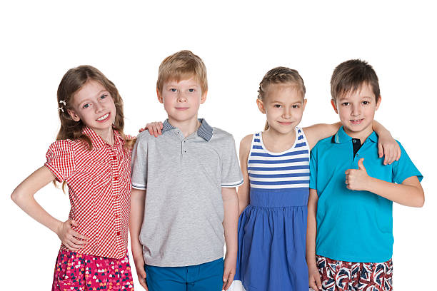 istock Four smiling little friends 514801577