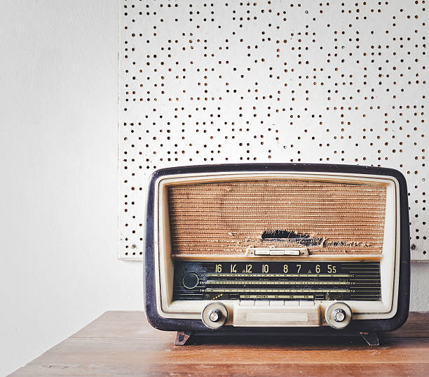 istock Retro Radio on wooden table 514801819