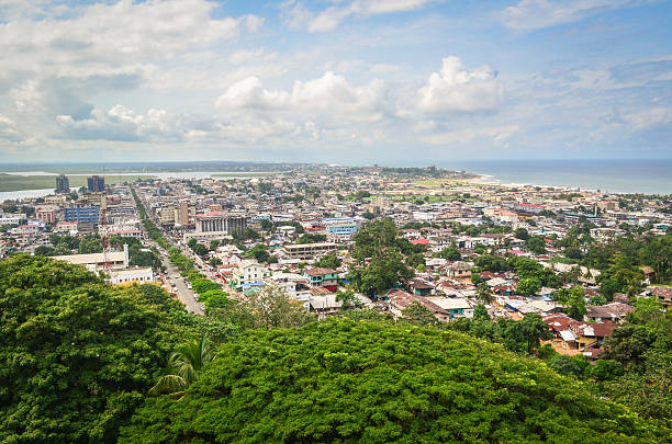 Aerial view of Monrovia, Liberia stock photo