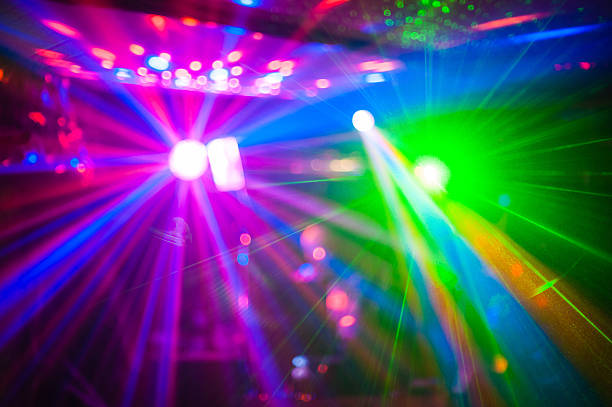 istock Color disco club light with special effects and laser show 514825087