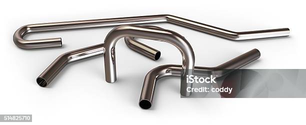 Handrail Pipes Stock Photo - Download Image Now - Aluminum, Bending, Bent