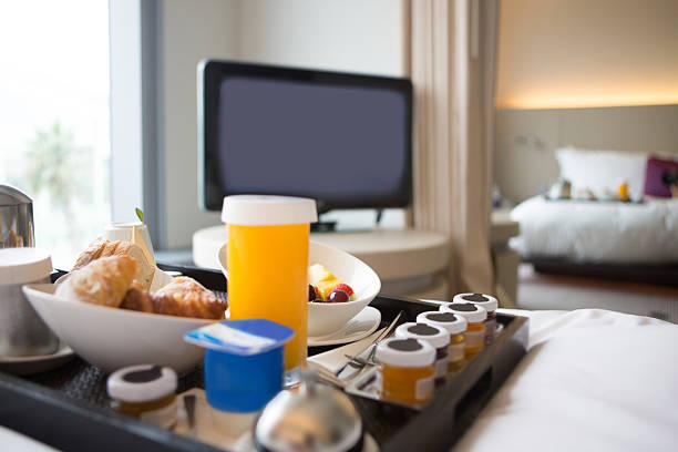Breakfast selection in hotel room