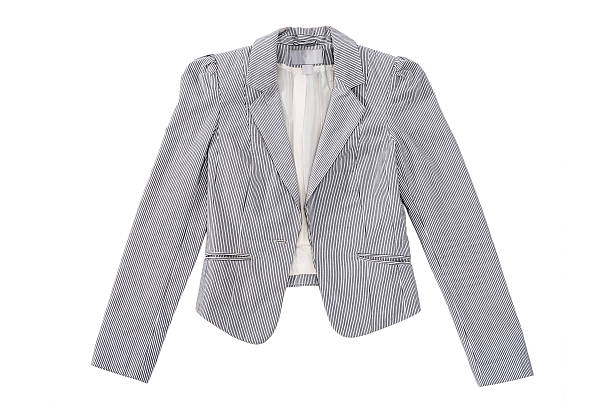 istock Woman's striped grey blazer, jacket isolated on white background 514826669