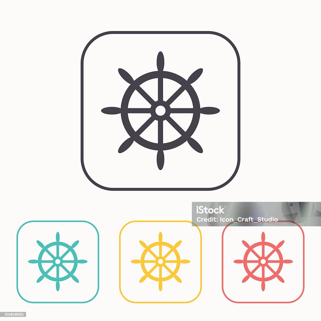 icon of steering wheel color set Abstract stock vector