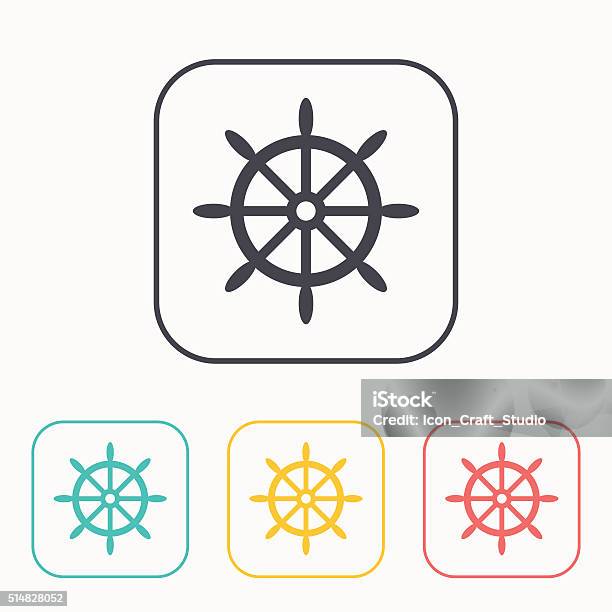 Icon Of Steering Wheel Color Set Stock Illustration - Download Image Now - Abstract, Control, Direction