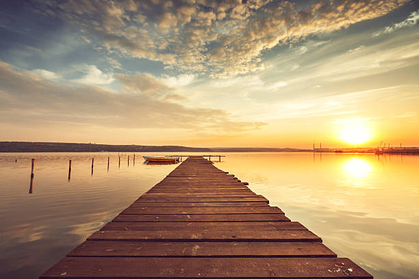 istock Beautiful cloudscape over the lake, sunset shot 514828857