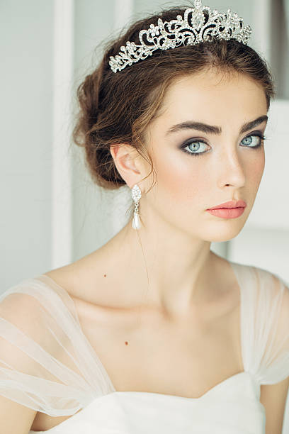 Studio shot of young beautiful bride