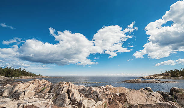 istock Baltic rocky coastline with a cloudy sky during summer 514830699