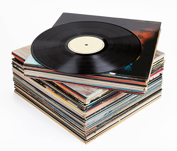 vinyl unterlagen, isoliert auf weiss - schallplatte stock-fotos und bilder