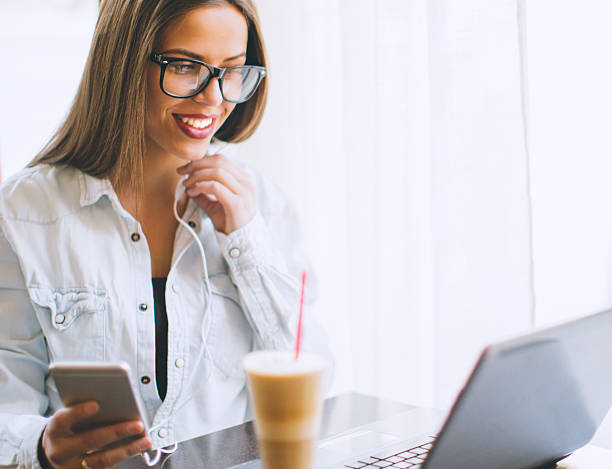 istock Young woman working in cafe 514832474