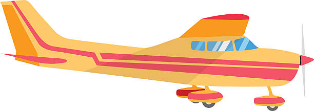 illustrations, cliparts, dessins animés et icônes de avion à hélice simple lumière - air vehicle airplane commercial airplane private airplane