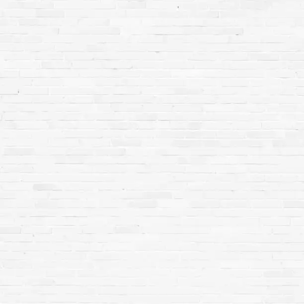 Vector illustration of Brick wall, white relief texture with shadow