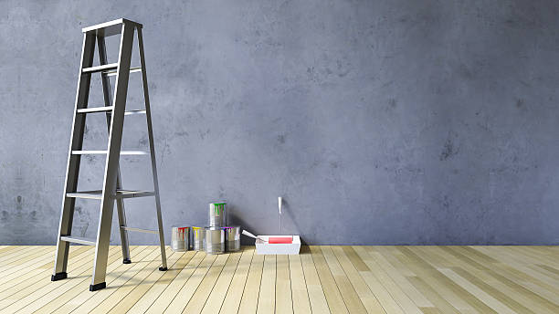 istock 3Ds blank wall and painting tools 514835212