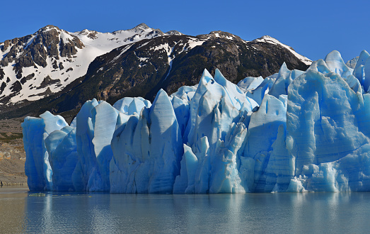The Grey glacier in Torres del Paine National Park, Chile. 