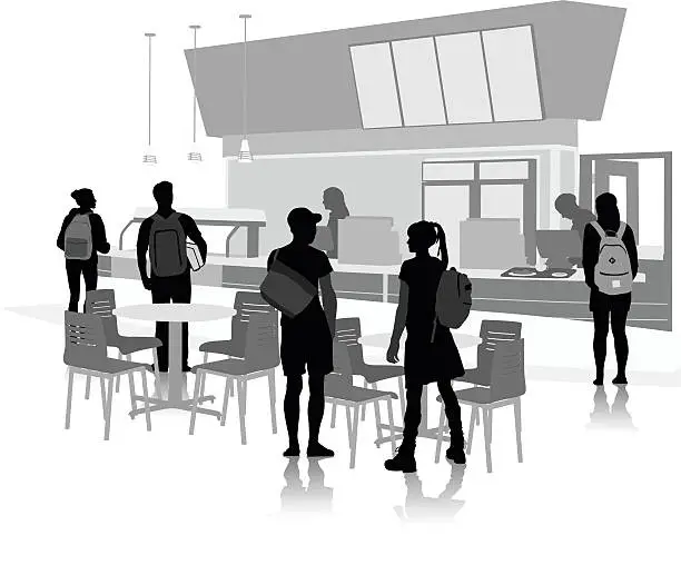 Vector illustration of College Cafeteria