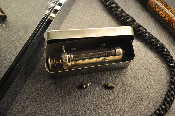 The vintage medical syringe