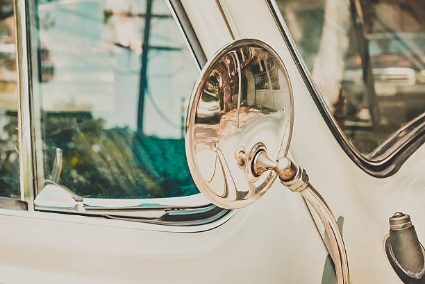 istock Side rear-view mirror on a old vintage automobile 514837376