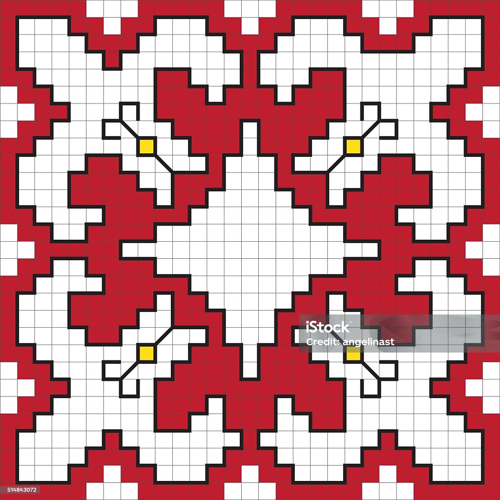 Traditional Slavic embroidery scheme. Traditional Slavic embroidery scheme. Bulgarian motifs. Vector Illustration.EPS10, Ai10, PDF, High-Res JPEG included. Abstract stock vector