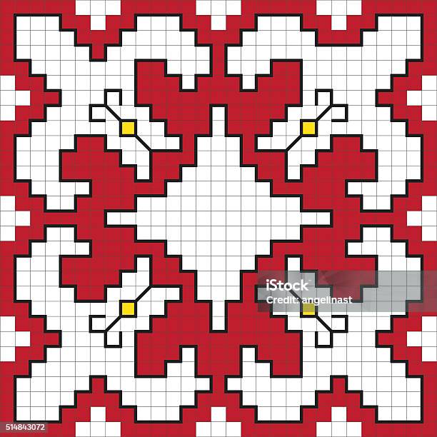 Traditional Slavic Embroidery Scheme Stock Illustration - Download Image Now - Abstract, Accuracy, Art