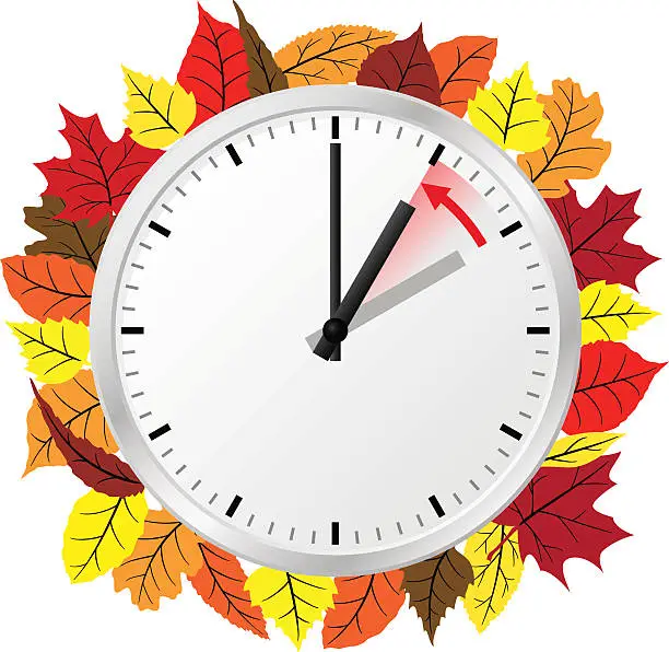 Vector illustration of time change to standard time