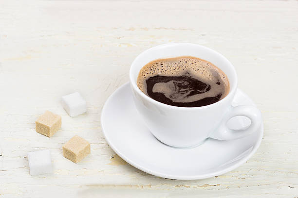 istock Cup of coffee on a vintage wooden table. 514845276