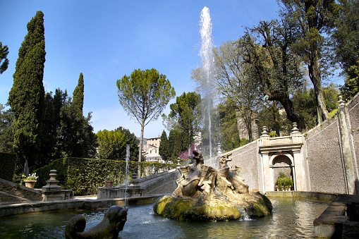Fontana Dei Draghi, Villa d`Este fountain and garden in Tivoli near Roma, ItalyFontana Dei Draghi, Villa d`Este fountain and garden in Tivoli near Roma, Italy