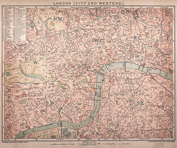 illustrations, cliparts, dessins animés et icônes de historic map de londres (18e siècle - 1898