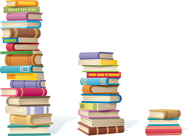 stapeln buchen sie - stacked books stock-grafiken, -clipart, -cartoons und -symbole