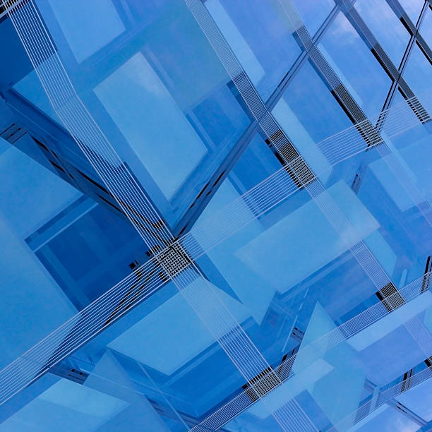 istock Modern high-rise building with transparent walls from unusual angle 514851726
