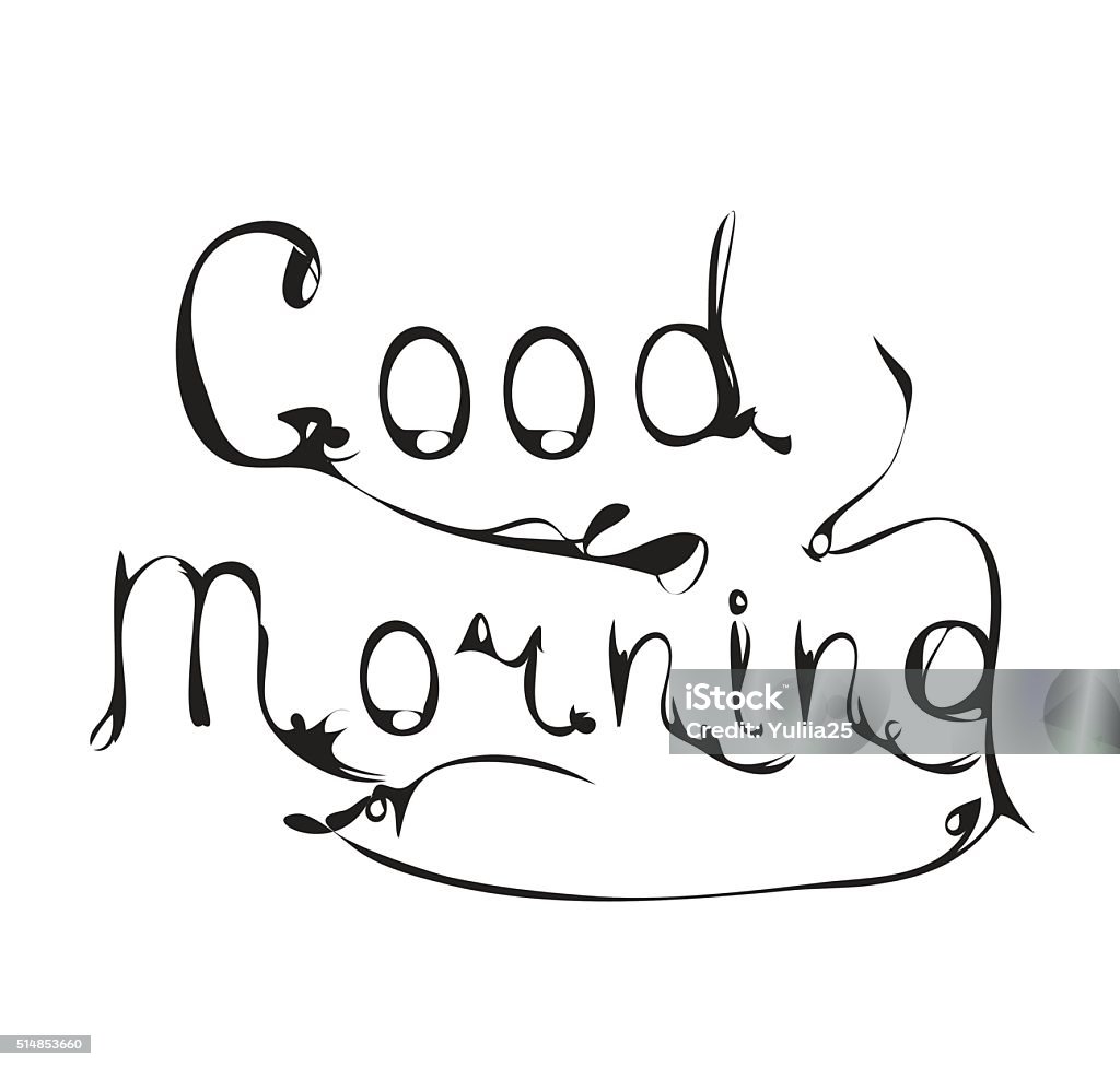 Good Morning In Calligraphy Good Morning Hand Lettering Text Calligraphy Stock Illustration ...