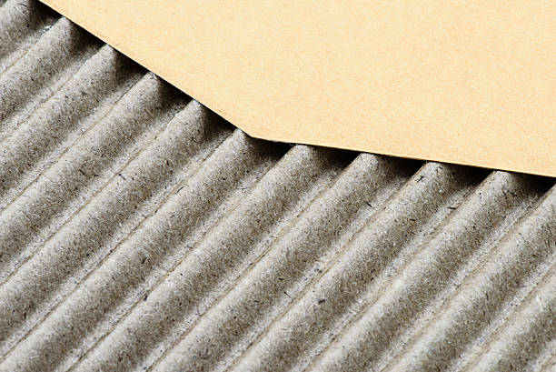 Corrugated Medium and Outside Liner Cardboard Sheet Textures,  Kraft Paper