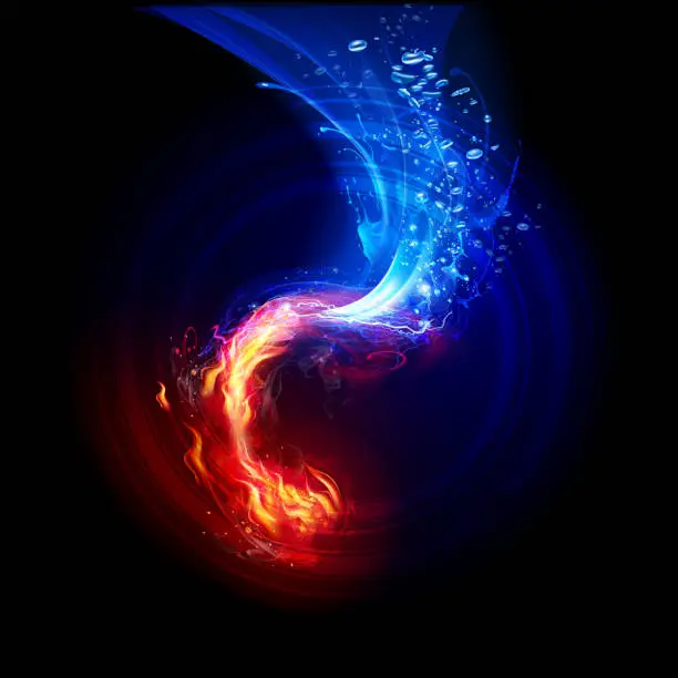 Vector illustration of FIre and  Water Backgrounds