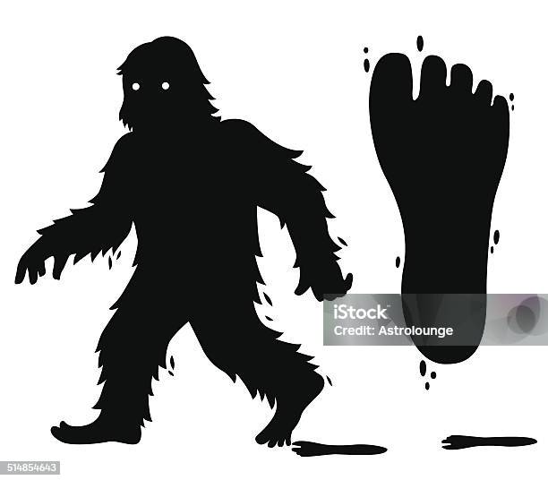 Bigfoot Stock Illustration - Download Image Now - Sasquatch Crossing Sign, Bigfoot, Yeti