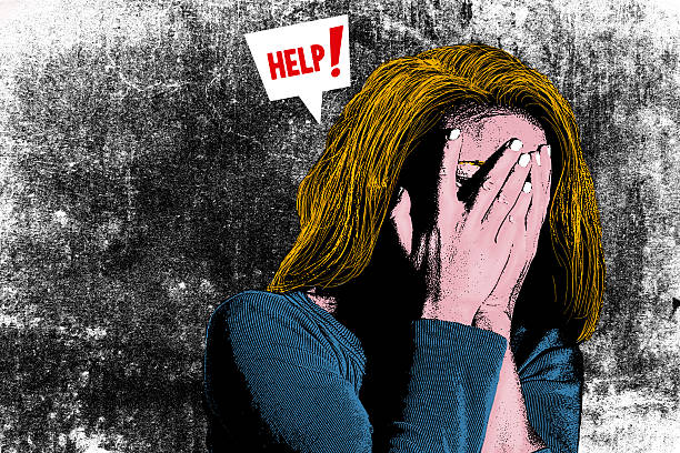 istock Illustration of woman with head in her hands 514855314