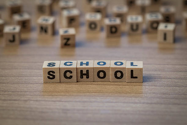istock School written in wooden cubes 514855332