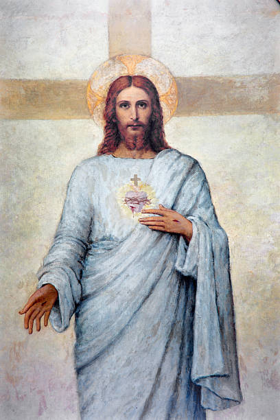 illustrations, cliparts, dessins animés et icônes de padoue, au cœur de jésus peinture - jesus christ