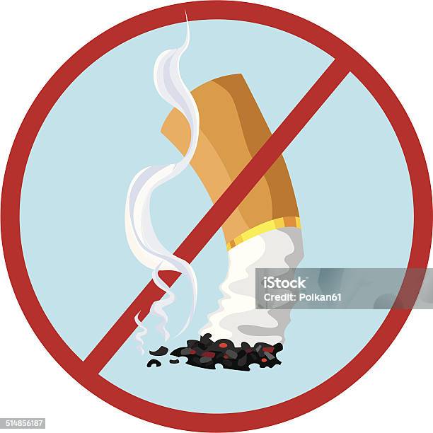 No Smoking Stock Illustration - Download Image Now - Cigarette Butt, Cigarette, Addiction