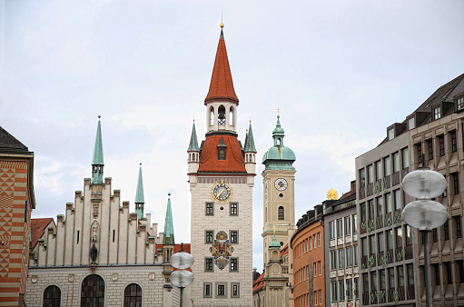 Old Town Hall (Altes Rathaus) building at Marienplatz in Munich,