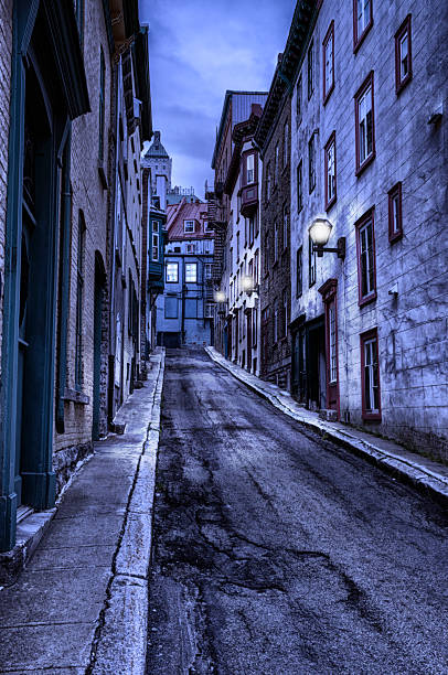 istock Old Quebec street at night, hdr 514856945