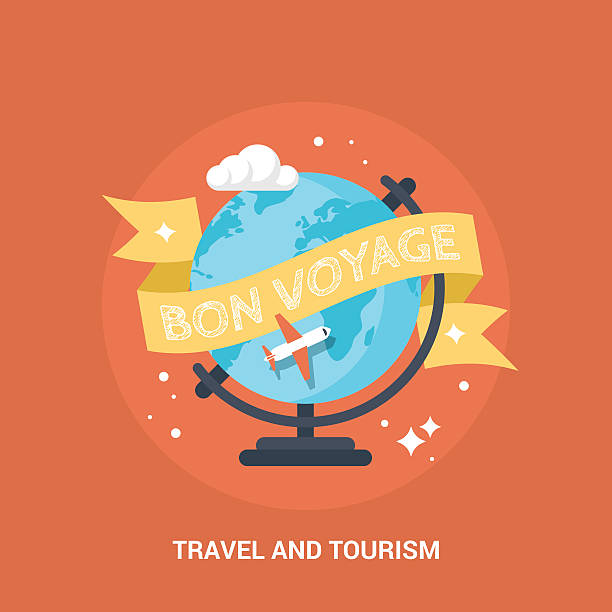 ilustraciones, imágenes clip art, dibujos animados e iconos de stock de los viajes y turismo y diseño moderno icono plano - celebración de despedida